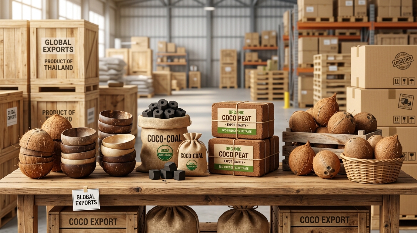 Agricultural Products: Coconut Shells, Briquettes & Coir